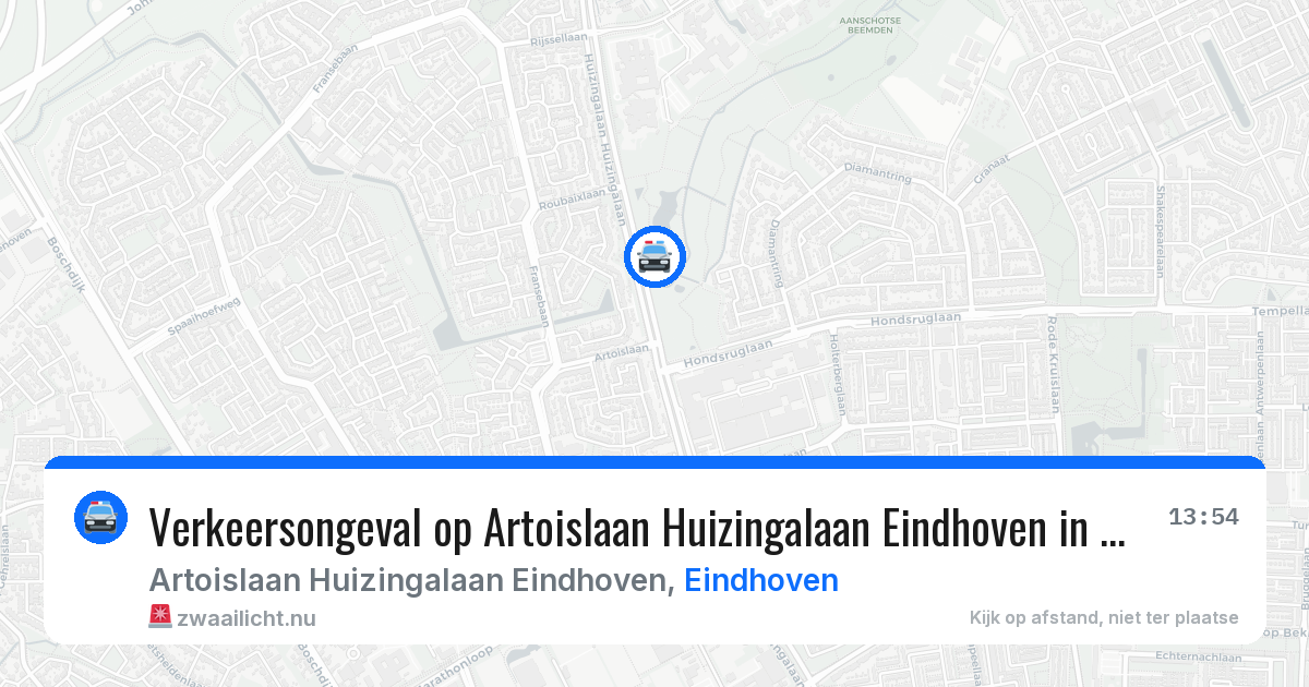 Verkeersongeval op Artoislaan Huizingalaan Eindhoven in Eindhoven — 23 jul 2026