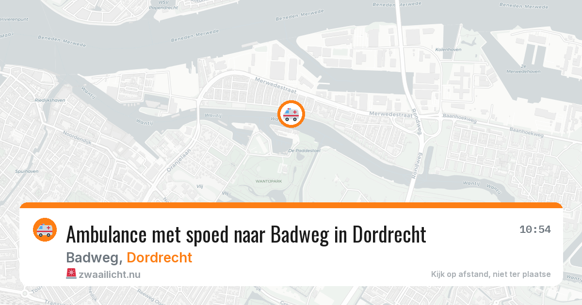 Ambulance met spoed naar Badweg in Dordrecht — 12 jul 2026