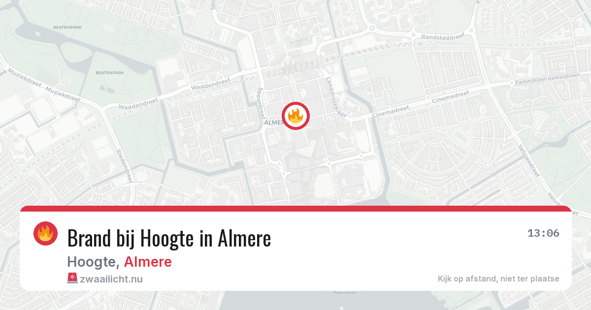 Brand bij Hoogte in Almere — 11 jul 2026