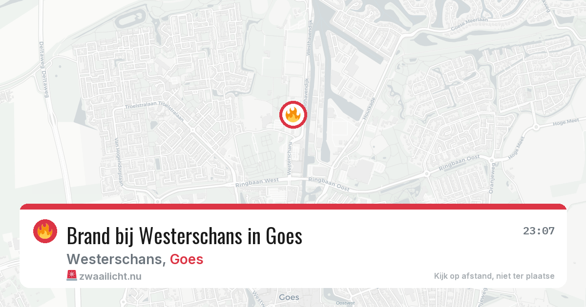 Brand bij Westerschans in Goes — 29 mei 2026