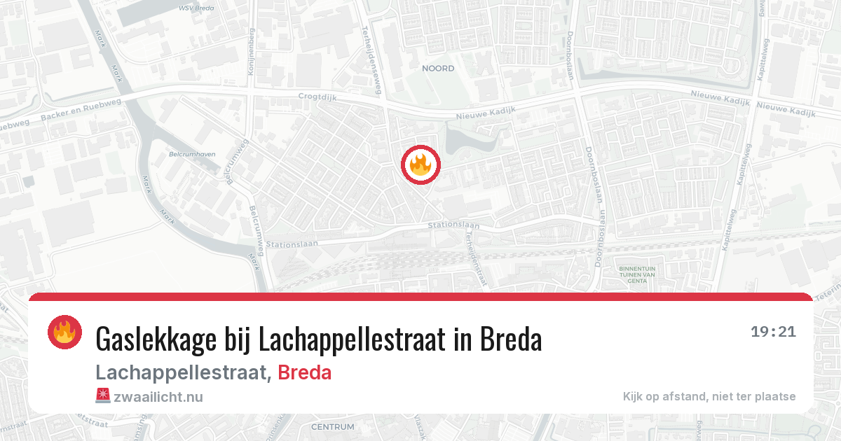 Gaslekkage bij Lachappellestraat in Breda — 18 mrt 2026