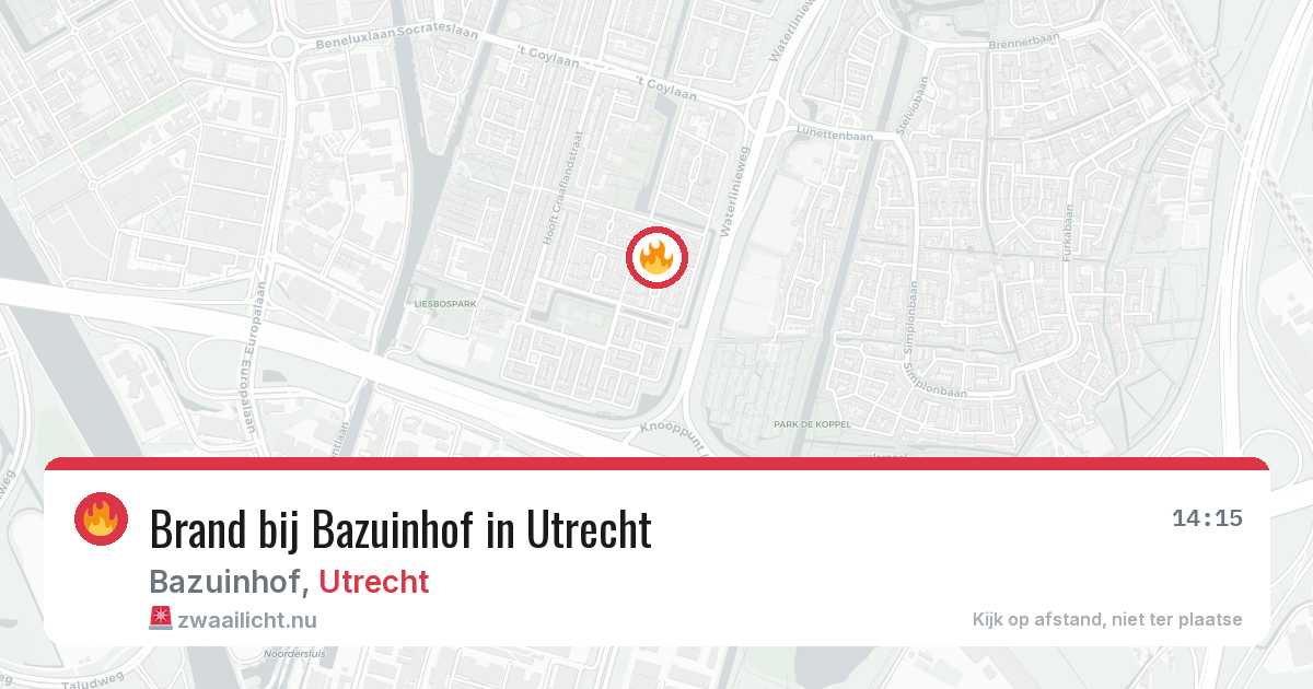 Brand bij Bazuinhof in Utrecht — 31 mei 2026