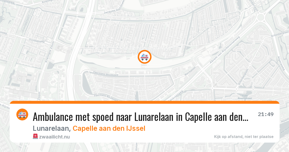 Ambulance met spoed naar Lunarelaan in Capelle aan den IJssel — 22 mrt 2026