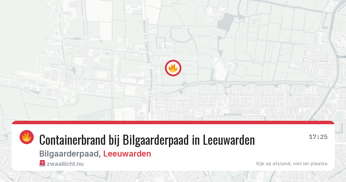 Containerbrand bij Bilgaarderpaad in Leeuwarden — 11 jul 2026