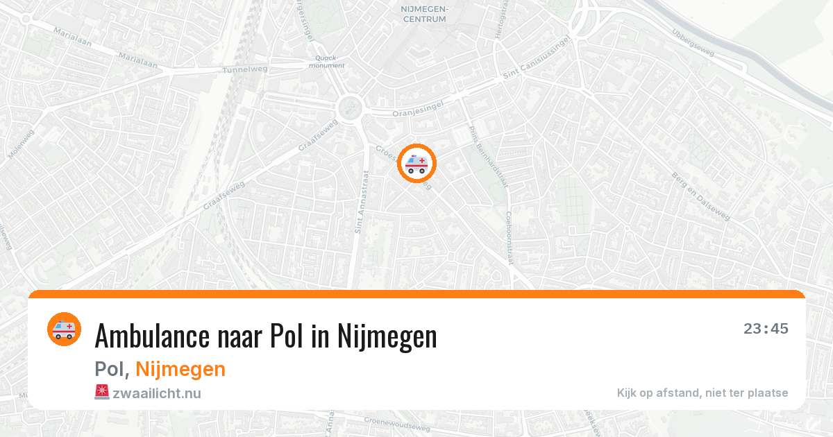 Ambulance naar Pol in Nijmegen — 23 jul 2026