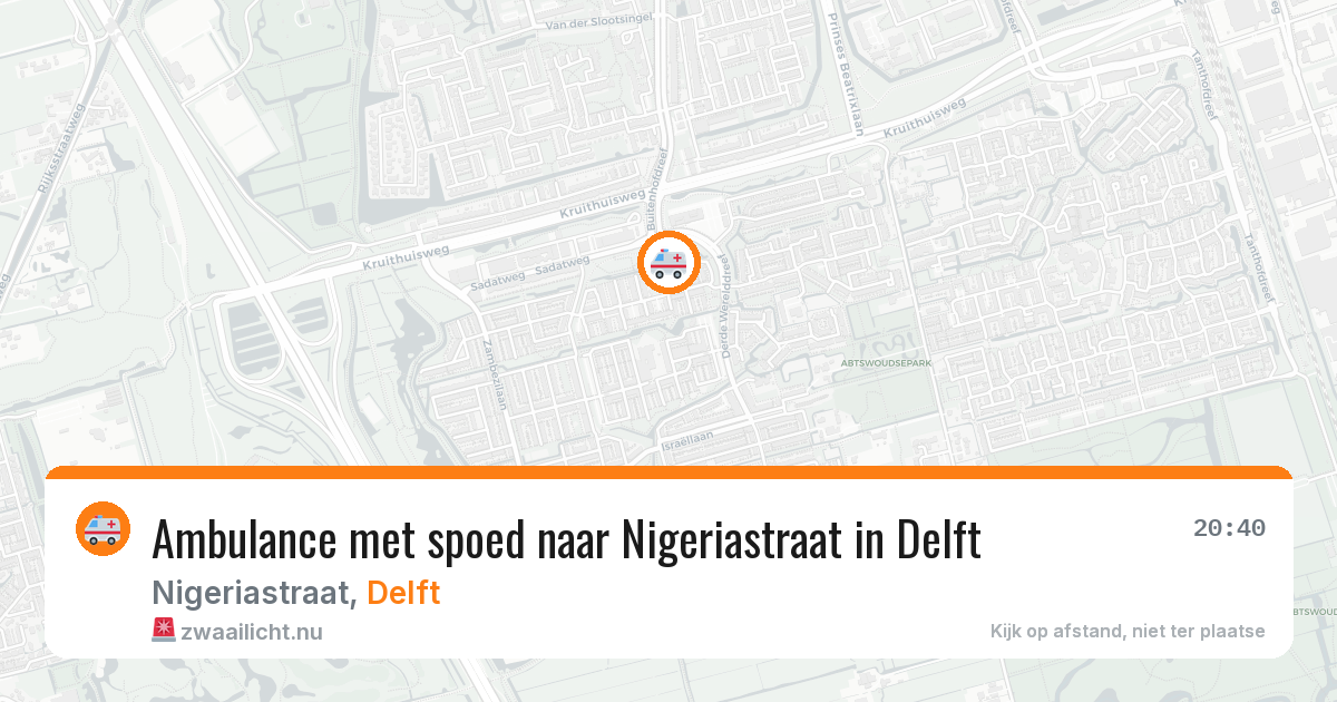 Ambulance met spoed naar Nigeriastraat in Delft — 24 jul 2026