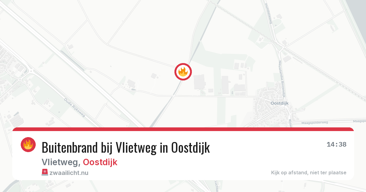 Buitenbrand bij Vlietweg in Oostdijk — 27 mei 2026