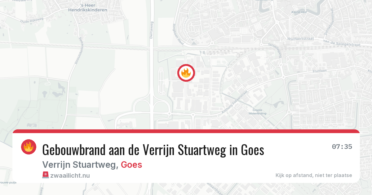 Gebouwbrand aan de Verrijn Stuartweg in Goes — 28 mrt 2026