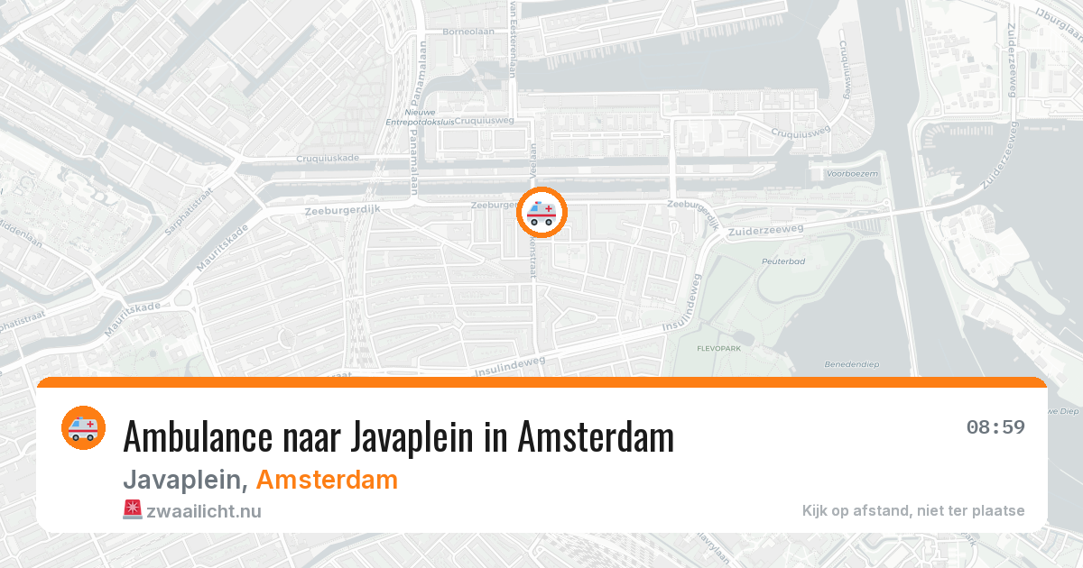 Ambulance naar Javaplein in Amsterdam — 22 mrt 2026