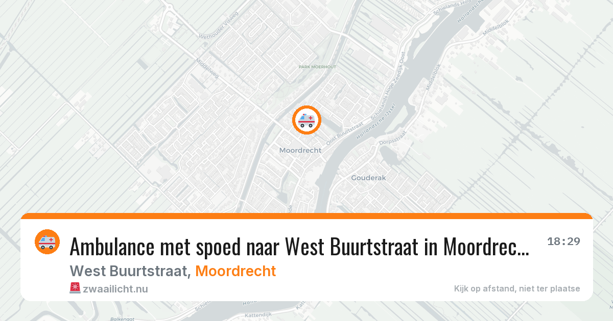 Ambulance met spoed naar West Buurtstraat in Moordrecht — 27 apr 2026