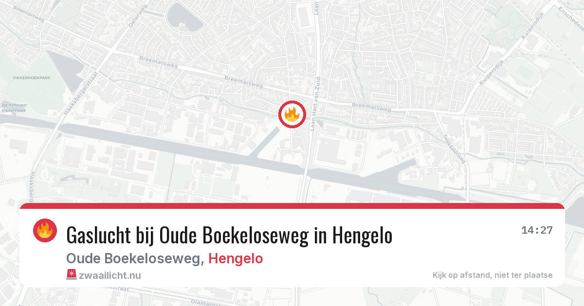 Gaslucht bij Oude Boekeloseweg in Hengelo — 30 apr 2026