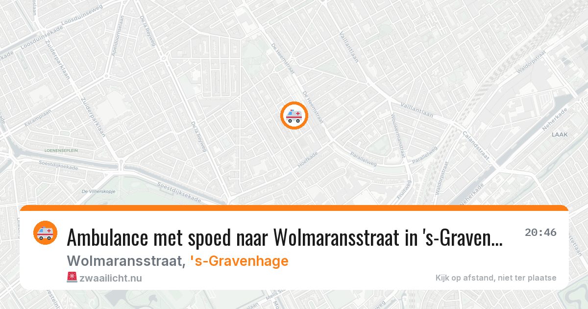 Ambulance met spoed naar Wolmaransstraat in 's-Gravenhage — 14 mei 2026