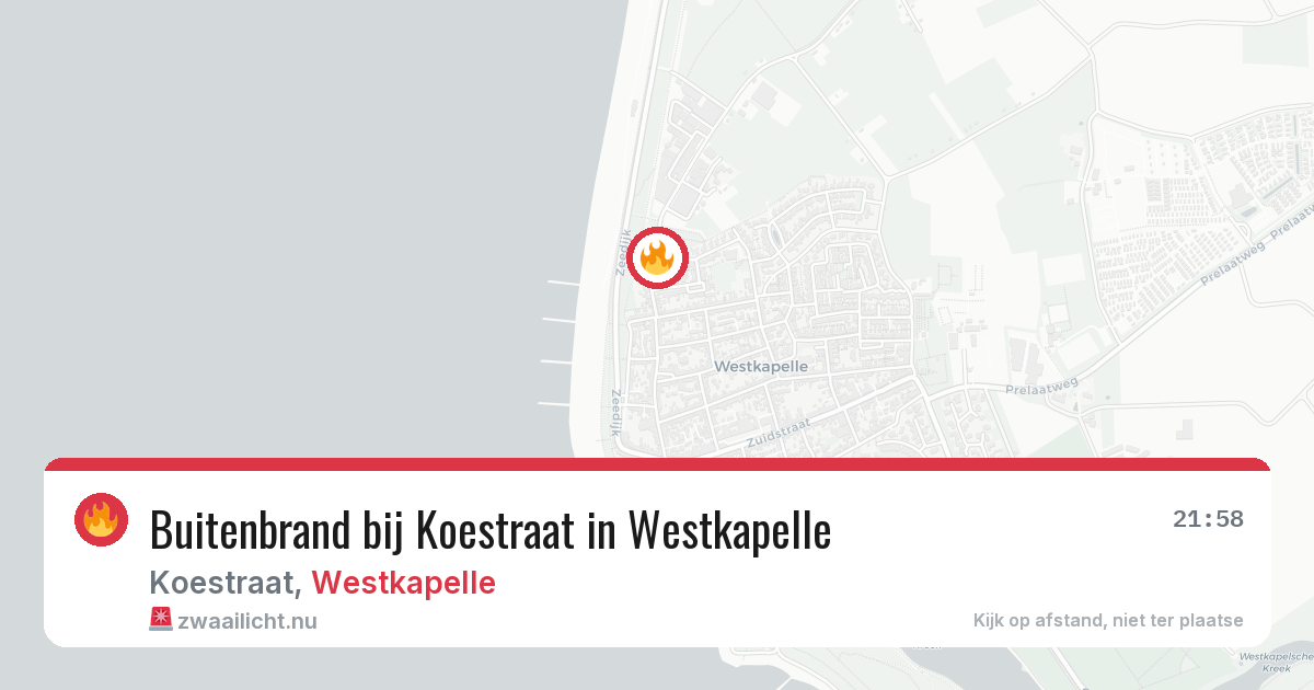 Buitenbrand bij Koestraat in Westkapelle — 21 mrt 2026