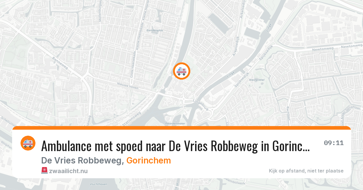 Ambulance met spoed naar De Vries Robbeweg in Gorinchem — 18 jul 2026