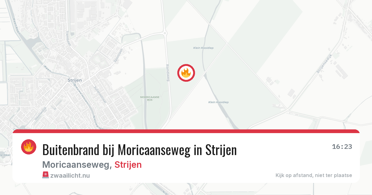 Buitenbrand bij Moricaanseweg in Strijen — 16 jul 2026