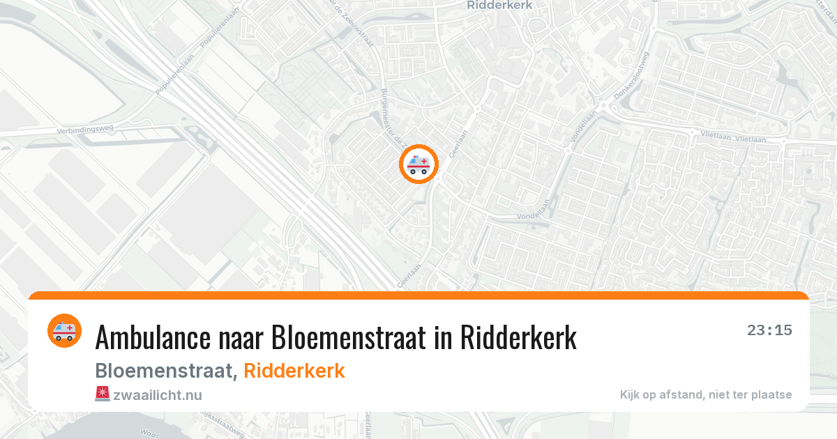 Ambulance naar Bloemenstraat in Ridderkerk — 25 jul 2026