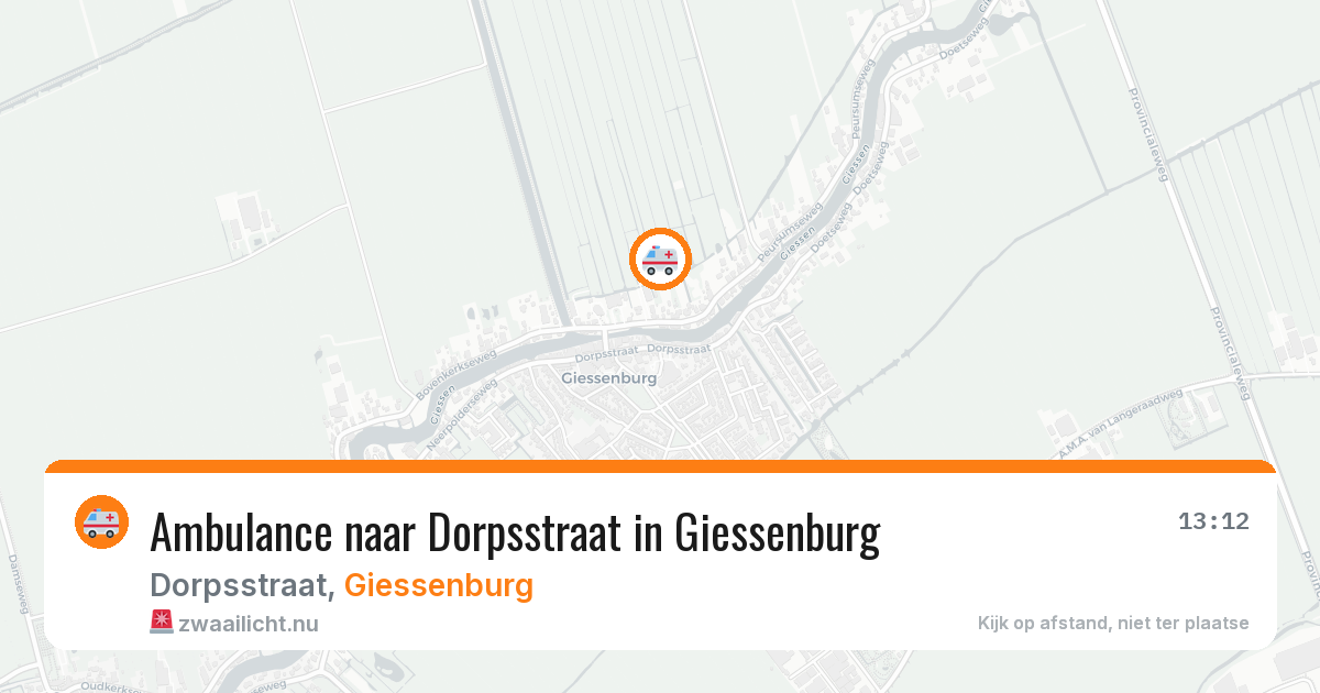 Ambulance naar Dorpsstraat in Giessenburg — 16 mrt 2026
