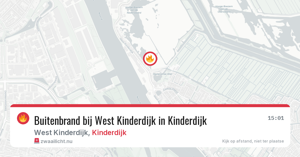 Buitenbrand bij West Kinderdijk in Kinderdijk — 5 apr 2026