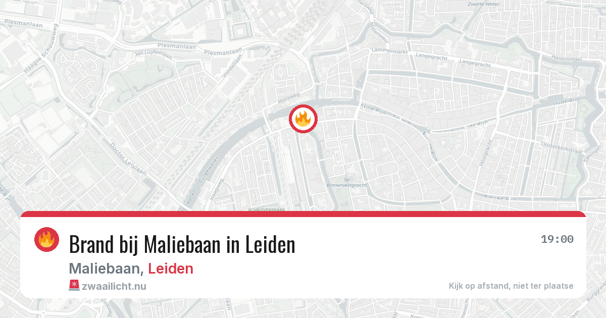 Brand bij Maliebaan in Leiden — 17 mei 2026