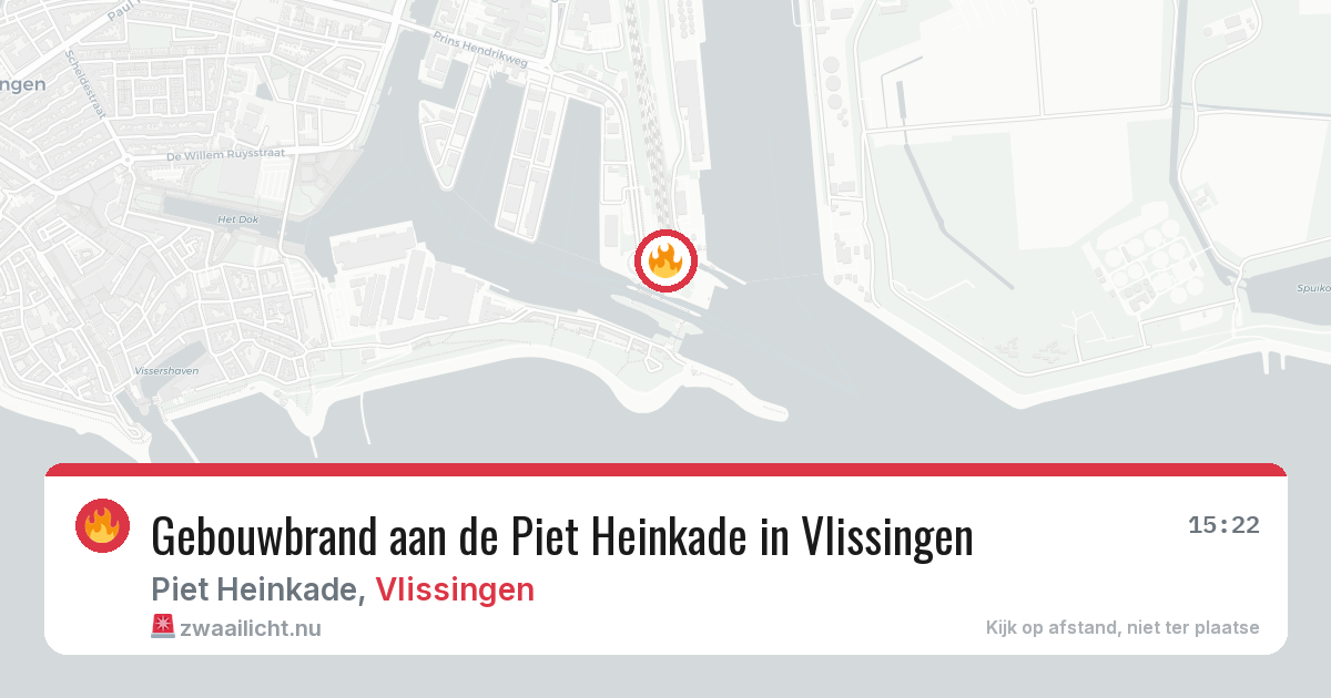 Gebouwbrand aan de Piet Heinkade in Vlissingen — 5 apr 2026