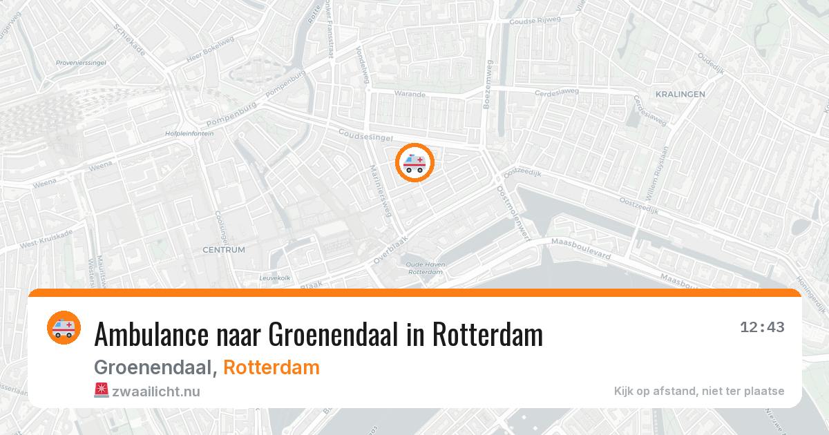 Ambulance naar Groenendaal in Rotterdam — 9 apr 2026