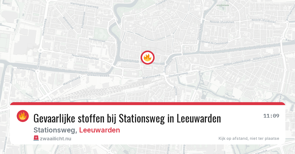 Gevaarlijke stoffen bij Stationsweg in Leeuwarden — 21 mei 2026