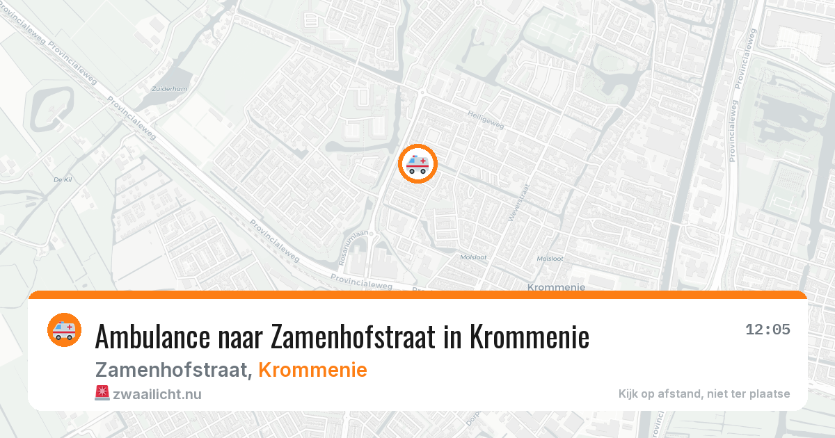 Ambulance naar Zamenhofstraat in Krommenie — 20 jul 2026