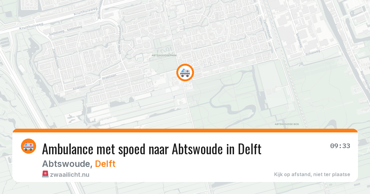 Ambulance met spoed naar Abtswoude in Delft — 26 mei 2026