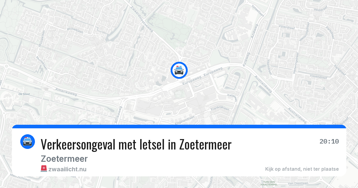 Verkeersongeval met letsel in Zoetermeer — 10 jul 2026