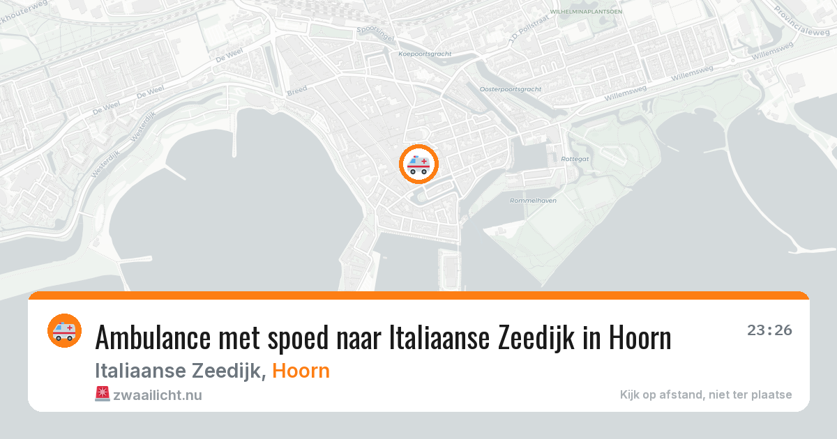Ambulance met spoed naar Italiaanse Zeedijk in Hoorn — 28 mrt 2026