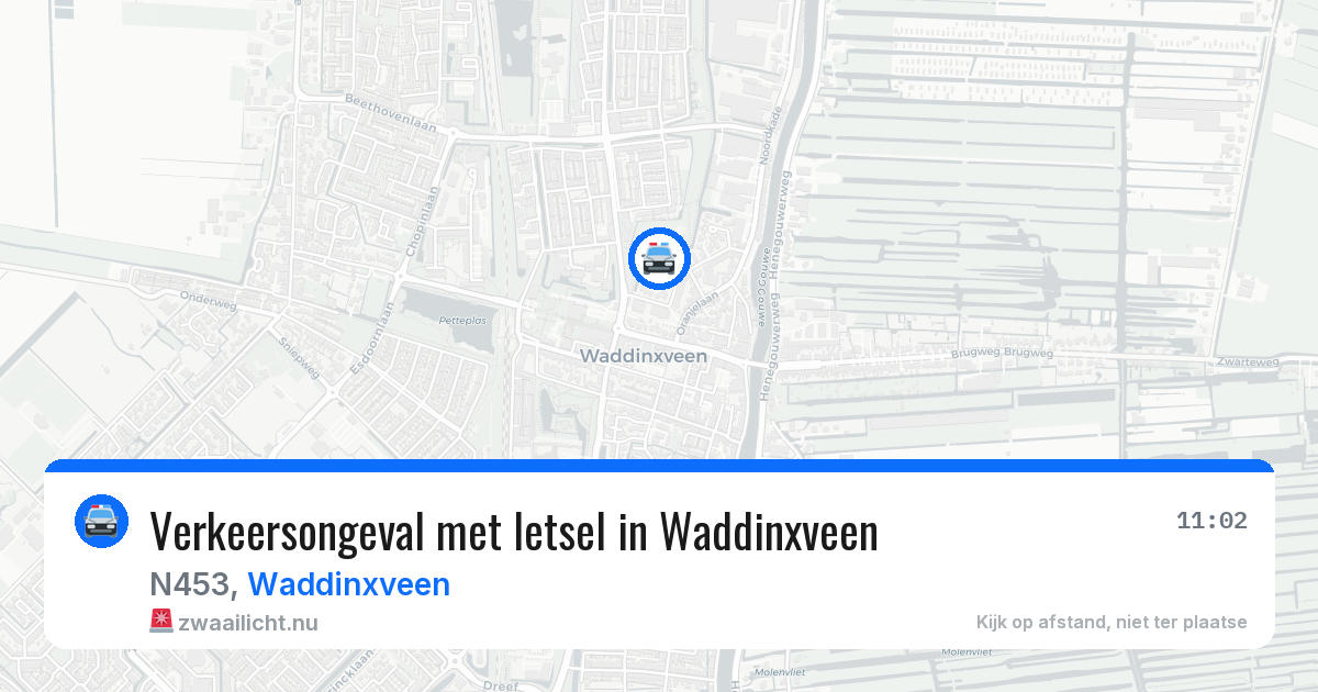 Verkeersongeval met letsel in Waddinxveen — 2 apr 2026