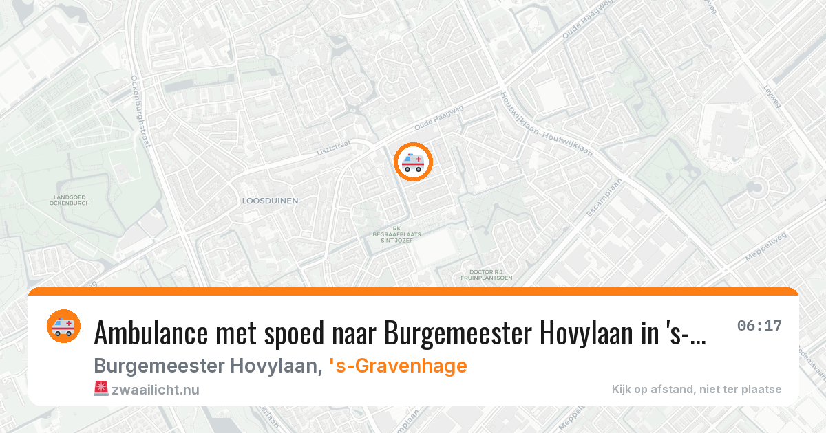 Ambulance met spoed naar Burgemeester Hovylaan in 's-Gravenhage — 16 jul 2026