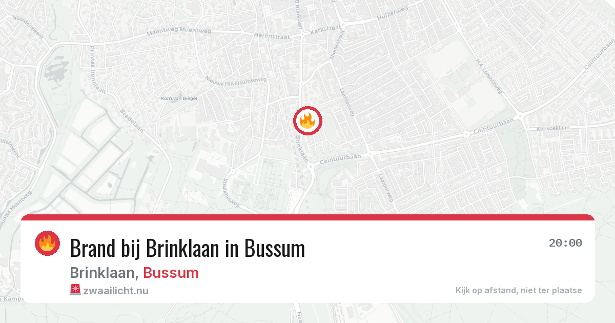Brand bij Brinklaan in Bussum — 16 jul 2026