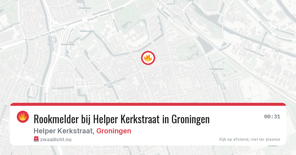 Rookmelder bij Helper Kerkstraat in Groningen — 5 mei 2026