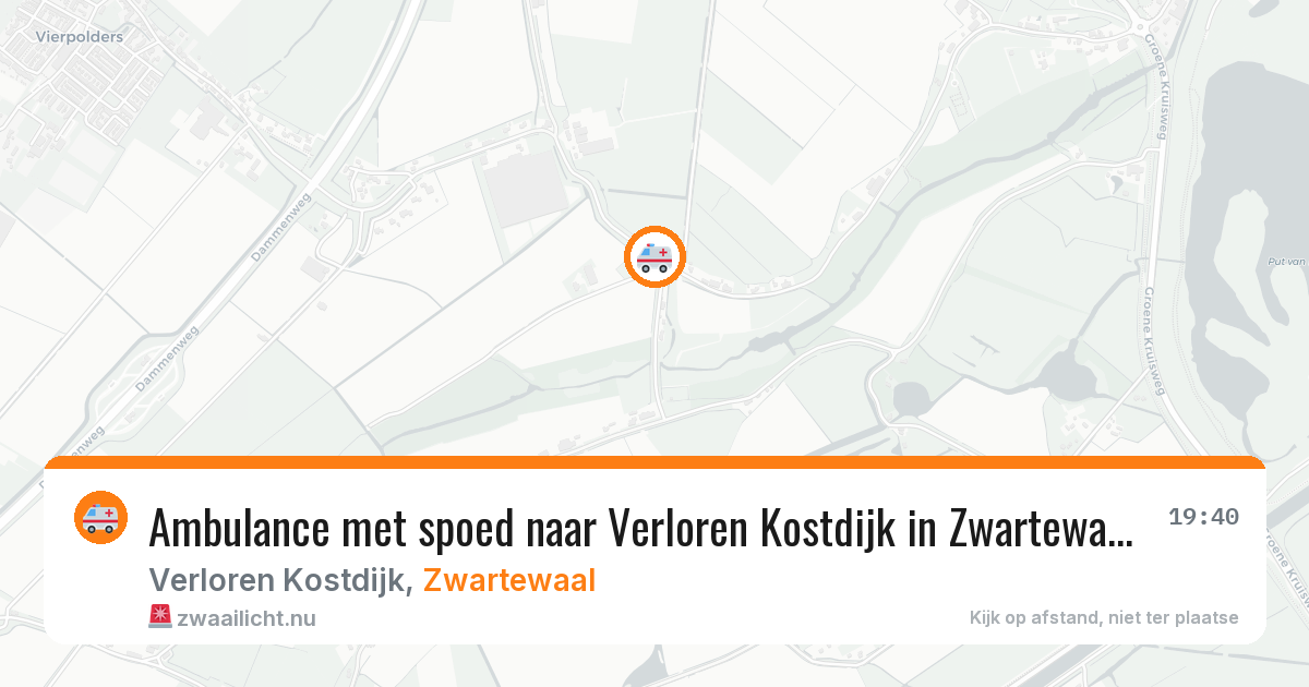 Ambulance met spoed naar Verloren Kostdijk in Zwartewaal — 22 mrt 2026