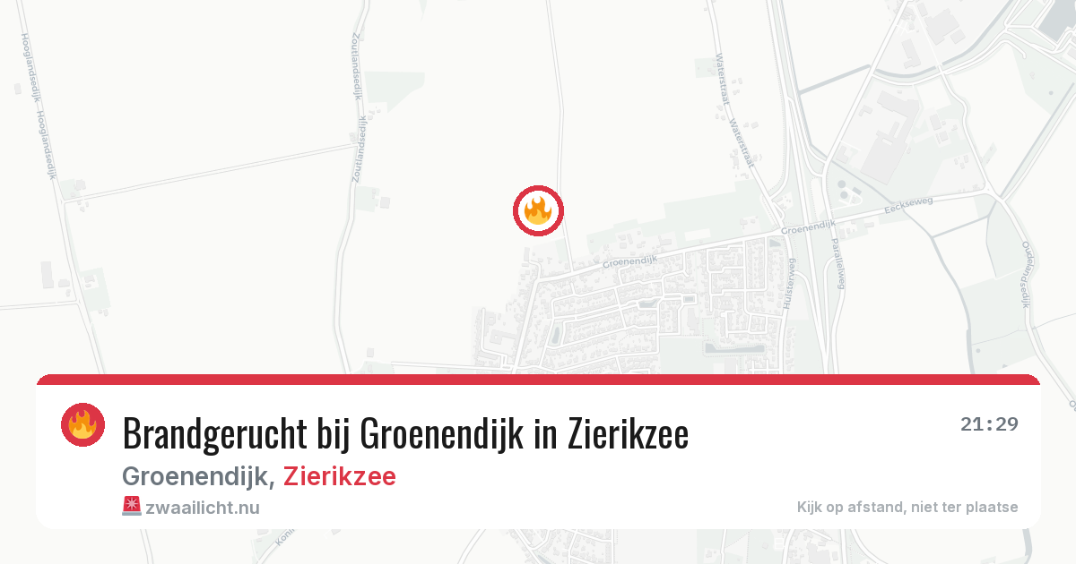 Brandgerucht bij Groenendijk in Zierikzee — 19 jul 2026
