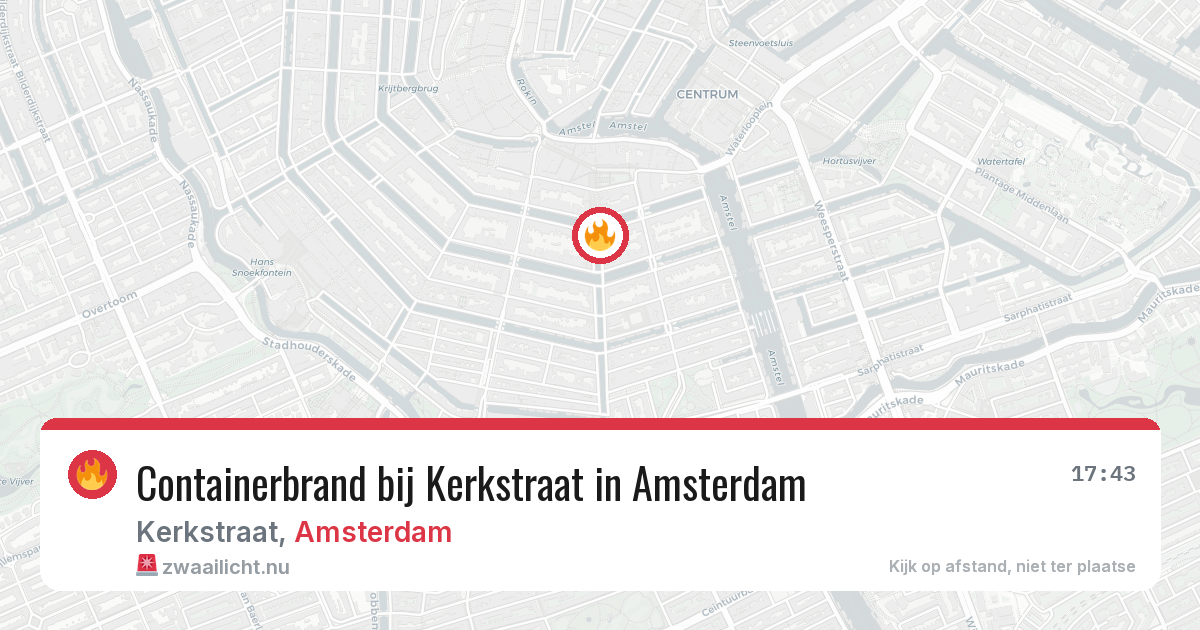 Containerbrand bij Kerkstraat in Amsterdam — 25 jul 2026