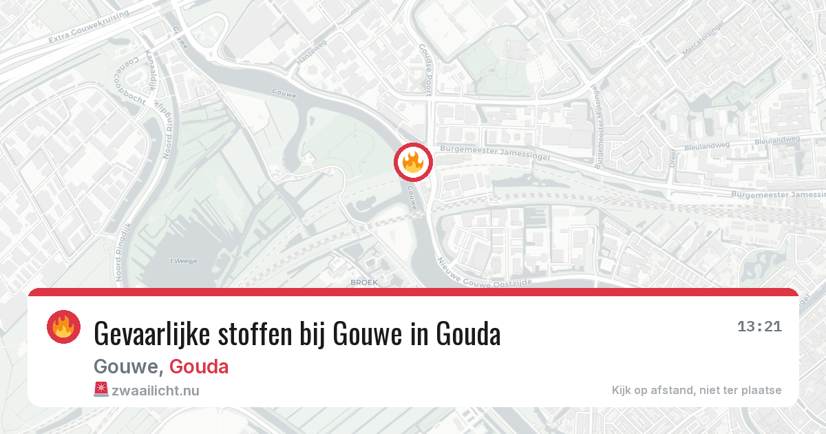 Gevaarlijke stoffen bij Gouwe in Gouda — 12 jul 2026
