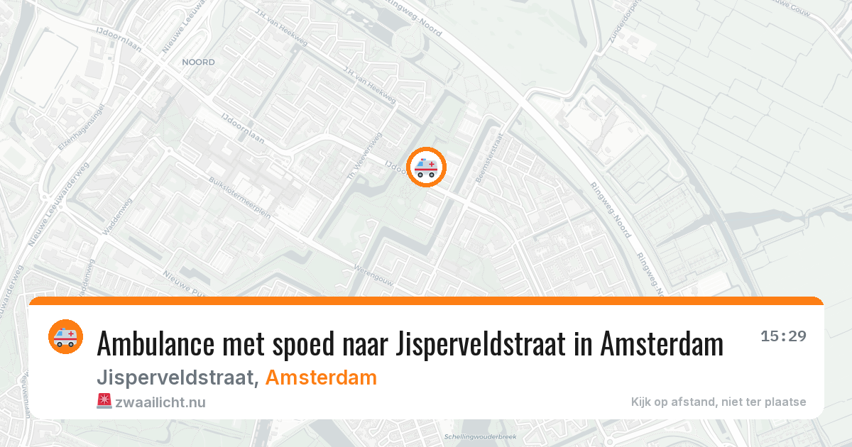 Ambulance met spoed naar Jisperveldstraat in Amsterdam — 23 mei 2026