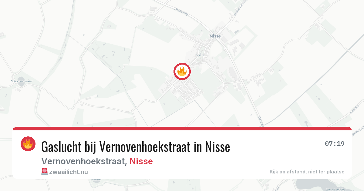 Gaslucht bij Vernovenhoekstraat in Nisse — 22 mei 2026