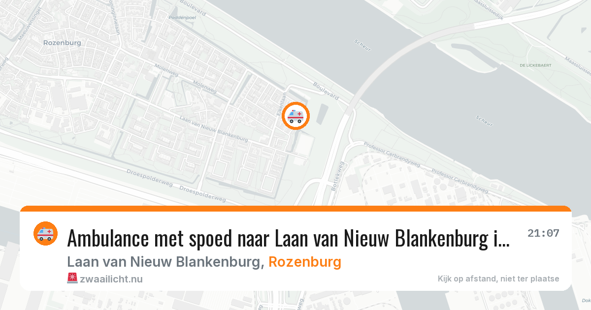 Ambulance met spoed naar Laan van Nieuw Blankenburg in Rozenburg — 6 jun 2026