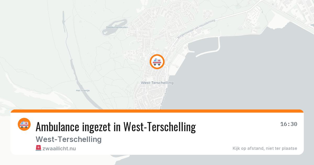 Ambulance ingezet in West-Terschelling — 10 jul 2026 | 🚨 Zwaailicht.nu
