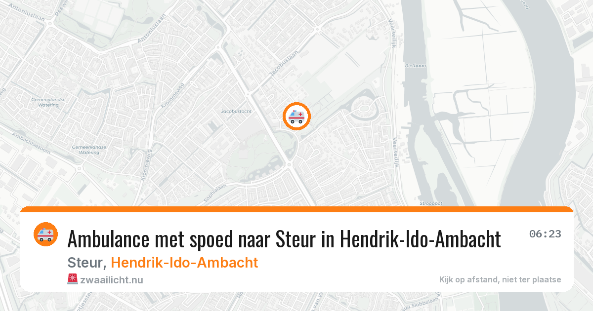 Ambulance met spoed naar Steur in Hendrik-Ido-Ambacht — 18 jul 2026