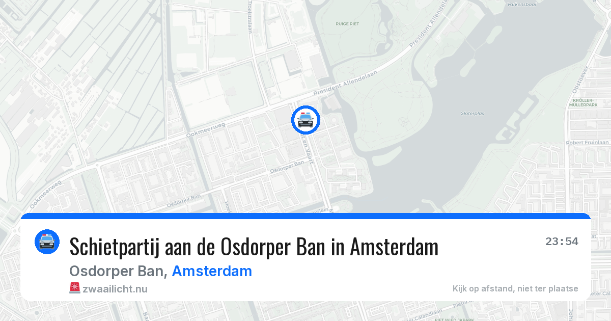 Schietpartij aan de Osdorper Ban in Amsterdam — 11 jul 2026