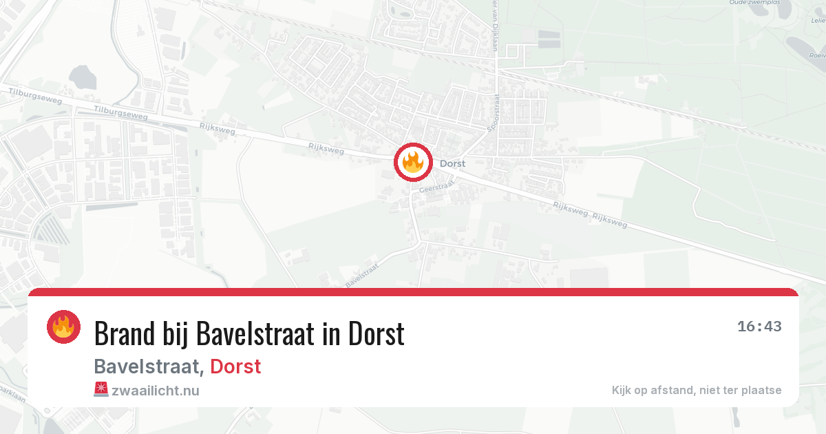 Brand bij Bavelstraat in Dorst — 13 apr 2026