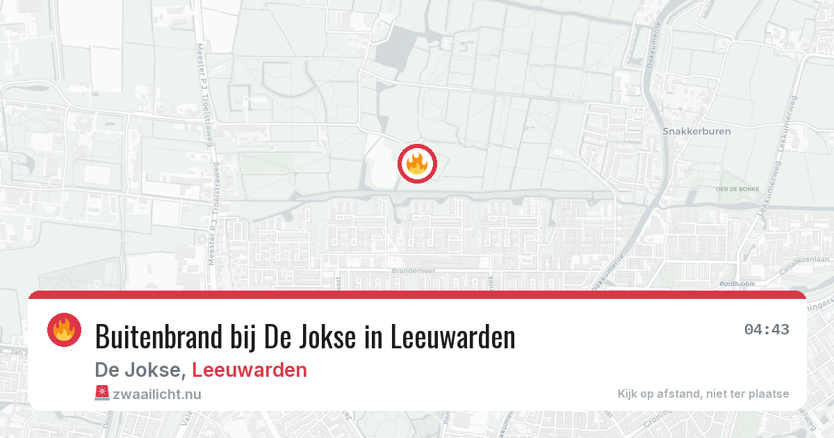 Buitenbrand bij De Jokse in Leeuwarden — 5 mei 2026