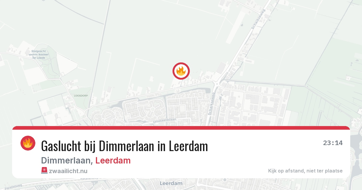 Gaslucht bij Dimmerlaan in Leerdam — 30 mrt 2026