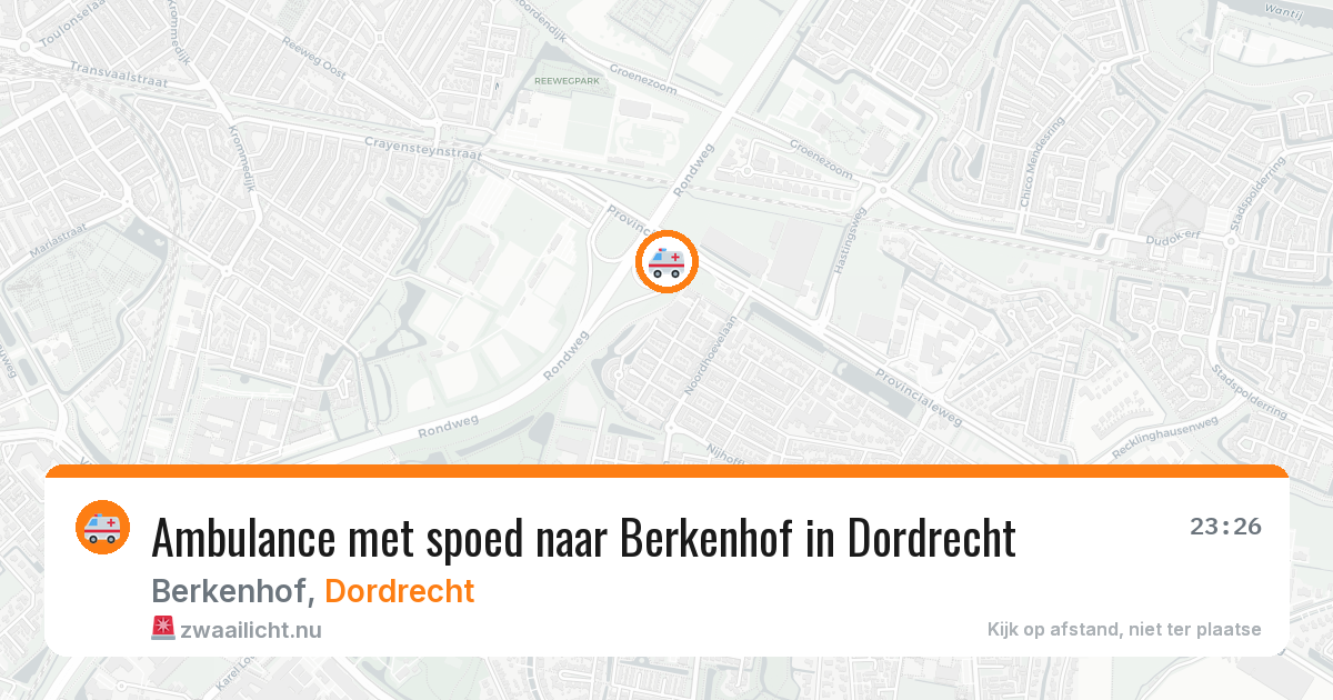 Ambulance met spoed naar Berkenhof in Dordrecht — 31 mei 2026