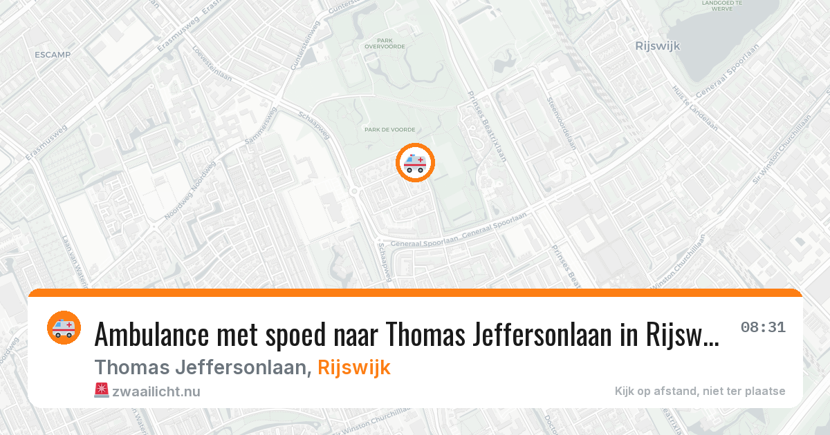 Ambulance met spoed naar Thomas Jeffersonlaan in Rijswijk — 20 mrt 2026