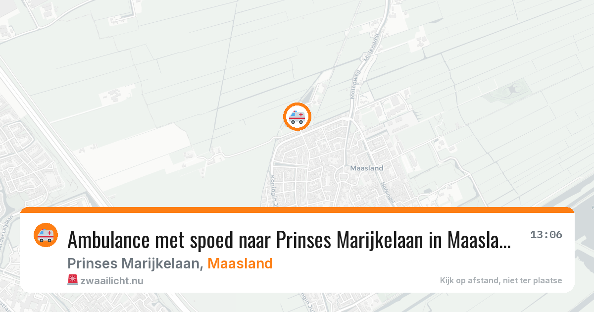 Ambulance met spoed naar Prinses Marijkelaan in Maasland — 11 apr 2026